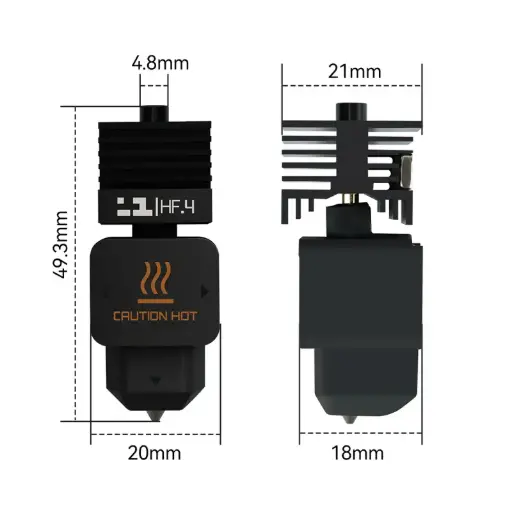 H2D High Flow One-piece hardened steel hot end